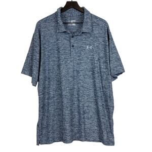 Under Armour Mens Heat Gear Loose Fit Polo Shirt Blue - 2XL XXL